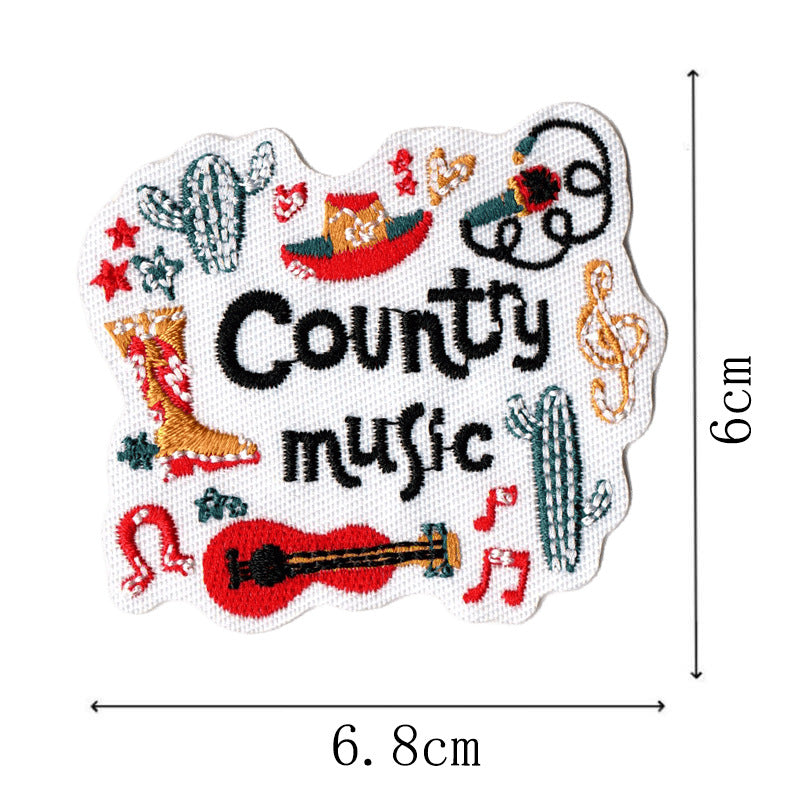 Wholesale Western Cowboy Party Cartoon Decoration Cute Patchwork Computer Embroidery Patch FS